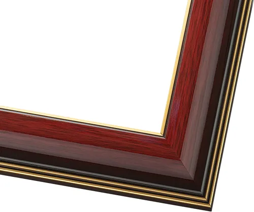 Miniatura 4 de Marco de 6 x 5 pulgadas, color marrón caoba con ribete dorado, ancho del marco de madera maciza de 1.5 pulgadas, profundidad interior de 0.5