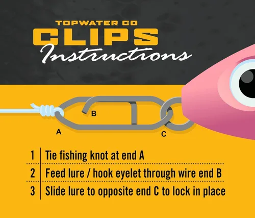 Miniatura 4 de Clips de pesca de velocidad de Top Water Co. - Acero inoxidable duradero, conector de señuelo rápido (varios tamaños)
