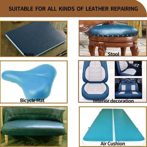 Miniatura 5 de Cinta de reparación de cuero autoadhesiva de gran tamaño para muebles, kit de reparación de vinilo autoadhesivo duradero de 17.7 x 78.8 pulgadas