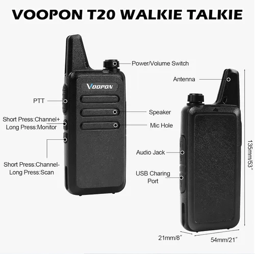 Miniatura 2 de Walkie Talkies recargables para adultos, 22 canales FRS, radios bidireccionales con auriculares, mini transceptores VOX de largo alcance
