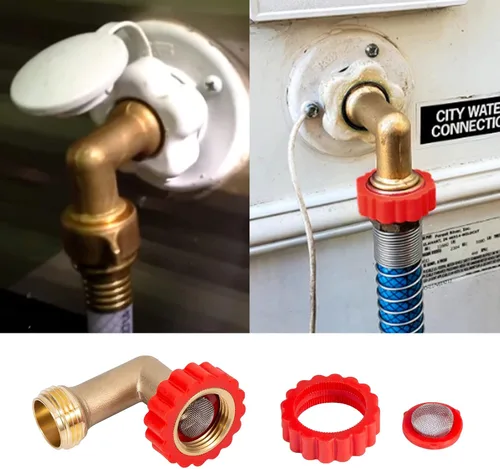 Miniatura 3 de Protector de manguera de latón sin plomo de 90 grados, adaptador de conexión giratoria rápida de 90°, conector de rosca de tamaño de rosca de 3/4