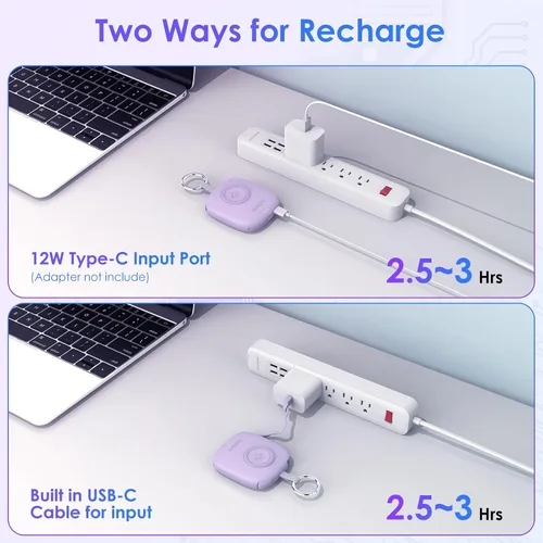 Miniatura 5 de Cargador portátil pequeño de 5000 mAh, cargador inalámbrico iWatch mini banco de energía con cable integrado, cargador de llavero de viaje