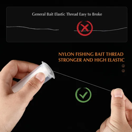 Miniatura 4 de Hilo de pesca de nailon elástico invisible Magic Fishing Line Hilo de cebo de pesca 0.008 in de longitud 656 pies por carrete Línea de pesca