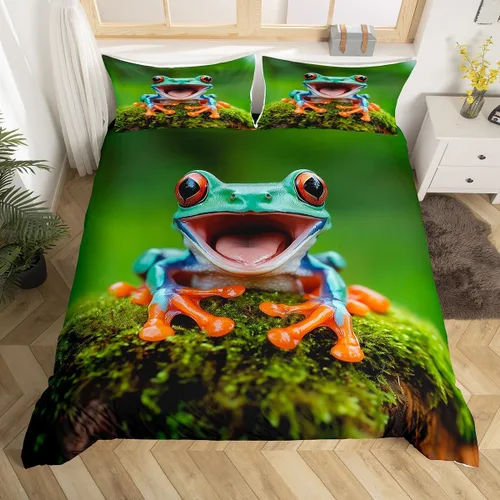 Miniatura 34 de Feelyou Juego de ropa de cama con patrón de sushi, funda de edredón de estilo japonés para niños, niñas, adolescentes, funda de edredón con temática