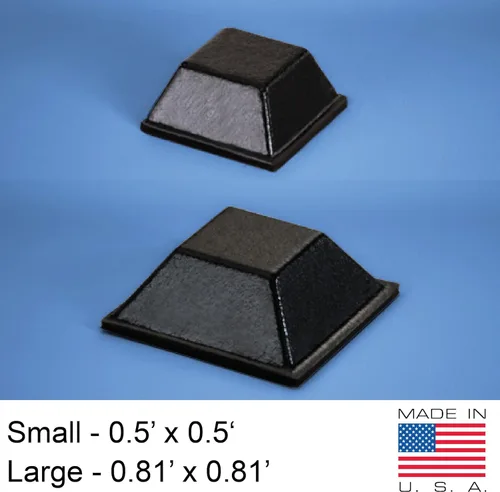 Miniatura 2 de Pies de goma negras (paquete de 53) almohadillas autoadhesivas – Parachoques cuadrados altos adhesivos para electrónica, altavoces, laptop, Negro