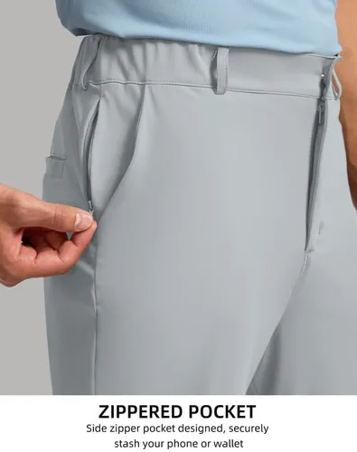 Miniatura 4 de Soothfeel Pantalones de golf para hombre con 5 bolsillos, ajustados, elásticos, casuales, de viaje, pantalones de trabajo para hombre