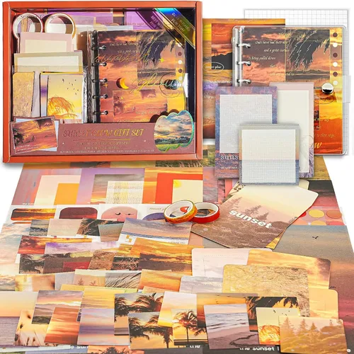 Miniatura 19 de Kit de Suministros para Scrapbooking, Kit de Scrapbook Estético Botánico Vintage para Bullet Journal Junk Journal A6 Cuaderno de Cuadrícula