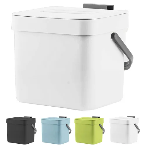 Miniatura 11 de Bote de Basura de Cocina con Tapa, LALASTAR Bote de Basura Pequeño Montado en la Pared Debajo del Fregadero para Cocina, Baño, Contenedor de Compost
