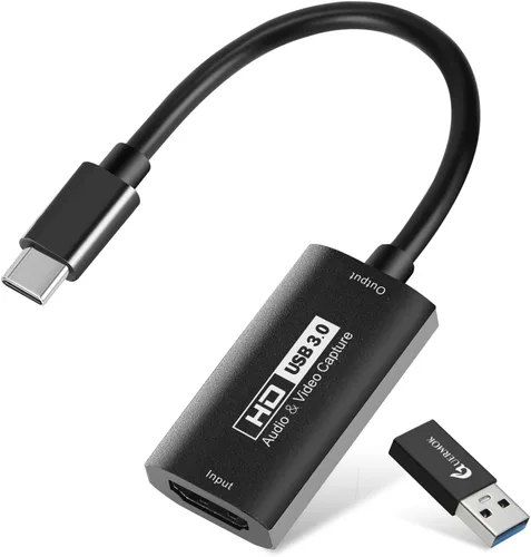GUERMOK Tarjeta de captura de video, USB 3.0 HDMI a USB-C dispositivo de captura, transmisión y grabación a 2K @30FPS 1080P @60FPS, compatible con