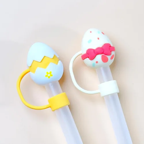 Miniatura 6 de Juego de 2 fundas de popote de silicona con diseño de huevos de Pascua para Stanley Cup de 30 oz/40 onzas, bonitos accesorios reutilizables