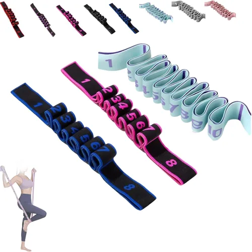 Miniatura 16 de Bandas de resistencia de fitness, banda de resistencia de fitness con asa para estiramiento y yoga, banda de resistencia elástica de número
