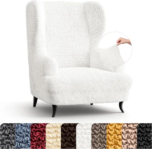 Miniatura 14 de PAULATO BY GA.I.CO. Funda elástica para silla con respaldo de ala, 1 pieza, funda de sillón bielástica con respaldo de ala, protector de muebles