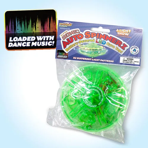 Miniatura 3 de Geospace Super Sonic LED Auto Spinnerz - Top giratorio autoalimentado (paquete de 2 en varios colores)