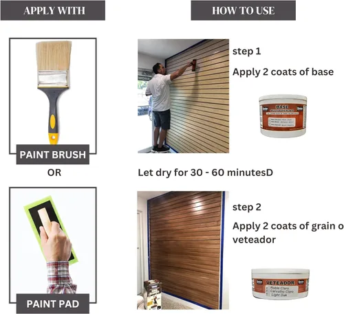 Miniatura 3 de Venier Wood Like Paint - Puertas de garaje (roble oscuro) – Pintura con aspecto de madera – Armarios metálicos para muebles – Interior exterior PA
