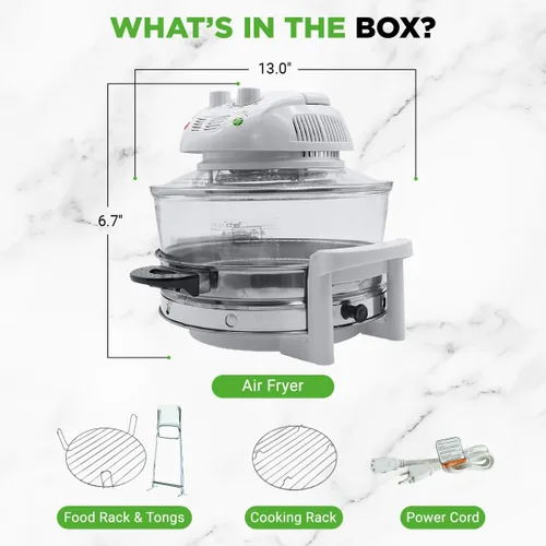 Miniatura 7 de Horno de convección NutriChef, cocina saludable, Blanco