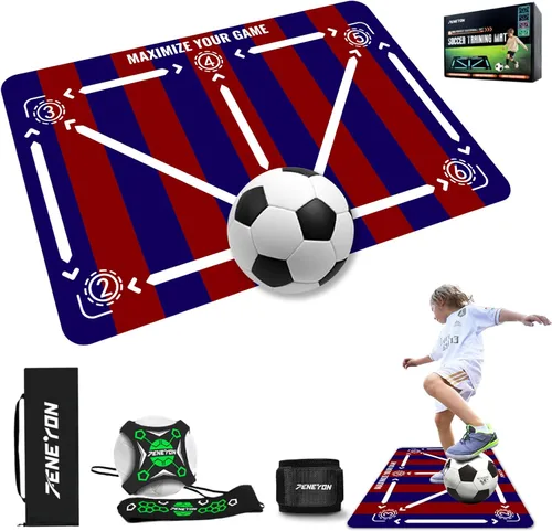 Miniatura 10 de Soccer Training Equipment,Soccer Training Mat Improve Strength,Agility and Coordination,Anti-Slip Silent Absorption Soccer Footwork Training