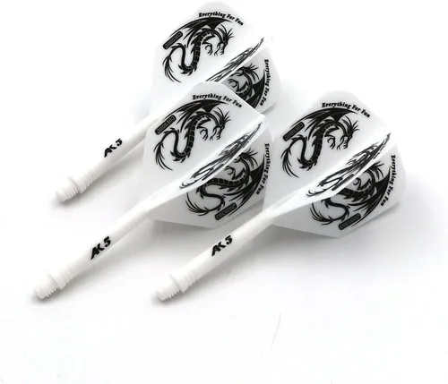 Miniatura 2 de CUESOUL ROST Eje de Dardos Integrado y Vuelo de Dardos Estándar/Delgado/Diamante/Ala Grande/Lágrima/Diamante 1.299 in-Forma de ala Grande-Dragón