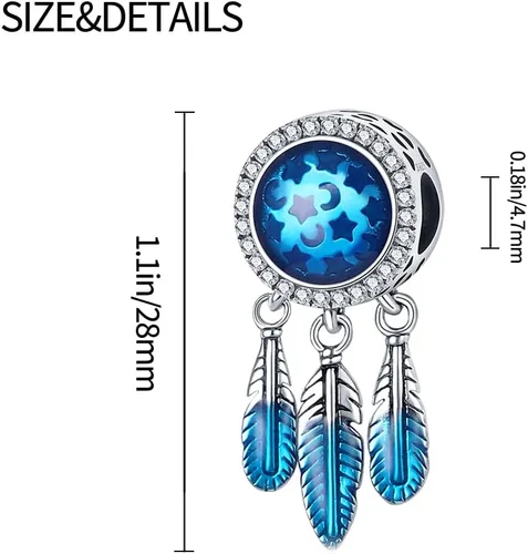 Miniatura 3 de TINSLO Charms Beads fits for Charms Bracelets for Woman 925 sterling silver suspension pendants and CZ stones, women DIY jewelry