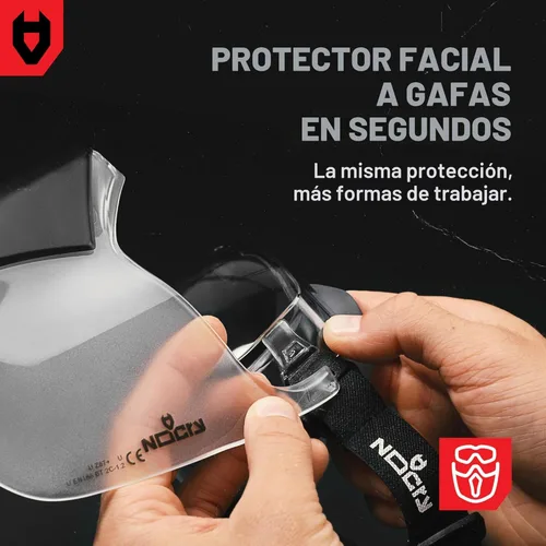 Miniatura 4 de NoCry Máscara de protección facial de seguridad para el trabajo con tecnología antivaho y antiarañazos de alta calidad, resistente certificado ANSI