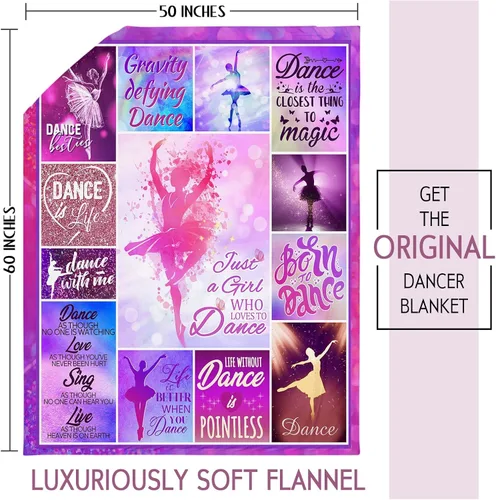 Miniatura 5 de Mantas de baile para niñas adolescentes y mujeres - Regalos de recital rosa, mantas de 50"x60" para bailarina, profesora, amante