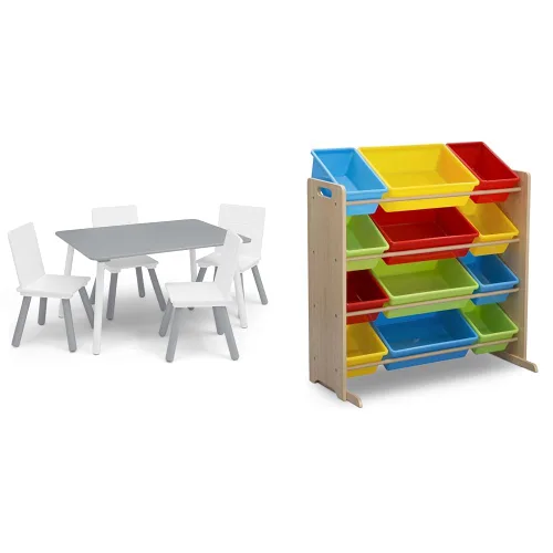 Miniatura 16 de Delta Children Conjunto de mesa y sillas para niños (4 sillas incluidas), gris/azul