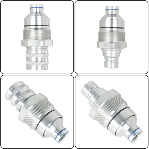 Miniatura 3 de 7246802 7246799, kit de acoplador de cara plana macho y hembra compatible con cargadora de minicargadora Bobcat