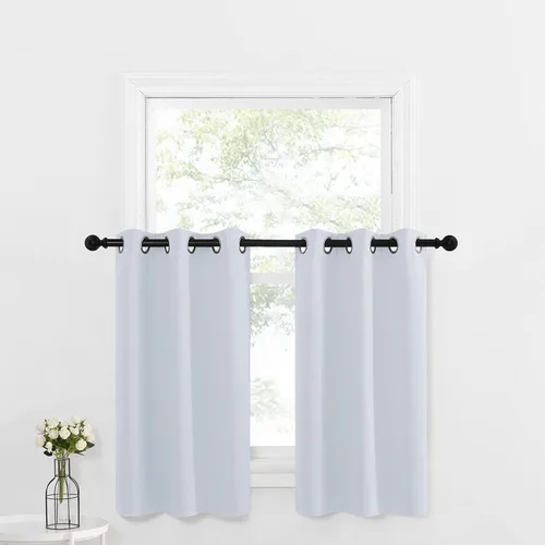 Miniatura 248 de NICETOWN Cortinas opacas de cocina para ventana sobre el fregadero, aislamiento térmico, decoración del hogar, pequeños niveles opacos con ojales