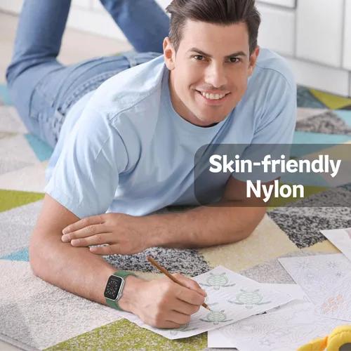 Miniatura 2 de Vanet Paquete de 4 bandas elásticas de nailon compatibles con Apple Watch de 1.496 pulgadas, 1.575 pulgadas, 1.614 pulgadas, 1.654 pulgadas, 1.732