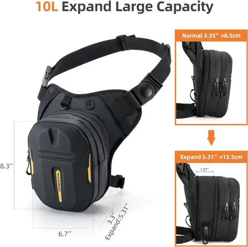 Miniatura 4 de ROCKBROS Bolsa de pierna larga 3 en 1 para motocicleta, bolsa magnética para tanque de motocicleta, bolsa de piernas multifunción, para hombres