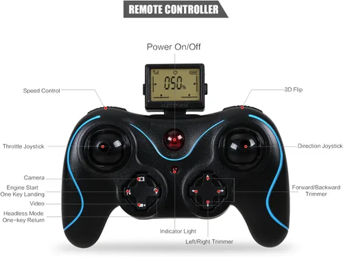 Miniatura 8 de Drone Holy Stone F181 RC cuadricóptero, drone con cámara HD RTF de 4 canales 2.4 GHz 6-gyro sistema sin cabeza, negro