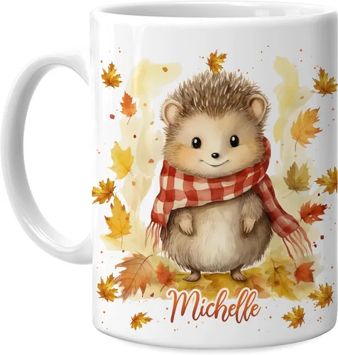 Miniatura 20 de Hyturtle Taza de café personalizada de lobo de otoño, regalos de cumpleaños para los amantes del lobo, regalos de decoración de otoño para casa