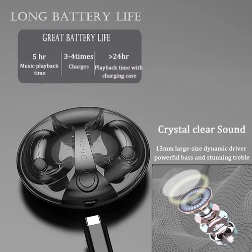 Miniatura 5 de Xmenha Auriculares ocultos para dormir invisibles inalámbricos Bluetooth ocultos para dormir de lado, micro auriculares inalámbricos Bluetooth