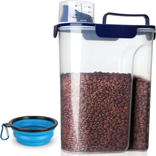 Miniatura 11 de TIOVERY Recipiente mejorado para almacenamiento de comida para perros pequeño, recipiente hermético para comida de gatos, recipiente para comida