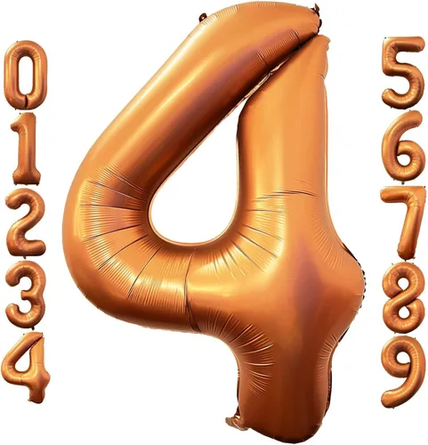 Lovoir Globo naranja número 4 de 40 pulgadas, tamaño grande, de papel de aluminio de mylar de aluminio de Mylar de color amarillo azafrán para