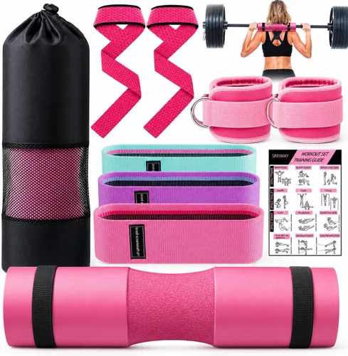 Set de almohadillas para barra SINYWAY para sentadillas, 10 piezas, almohadillas de espuma para empujes de cadera, almohadilla para barra de Rosa