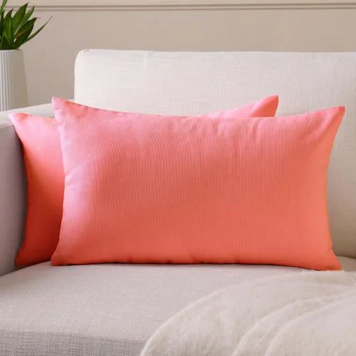 Miniatura 67 de Encasa XO Juego de 2 fundas de almohada de 12 x 12 pulgadas, color beige, sin rellenos, fundas de almohada de algodón para sala de estar, cama