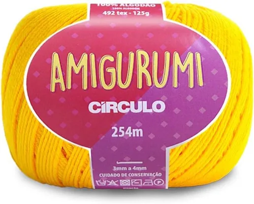 Miniatura 26 de Circulo Amigurumi Yarn, 100% Algodón Virgen Brasileño Mercerizado para Crochet y Tejido, Soft Art - Hilo de Peso Deportivo, 4.4 oz, 278 yardas
