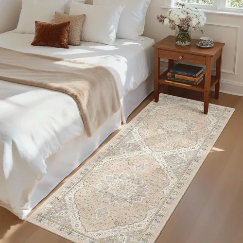 Miniatura 971 de Madane Tapete lavable de 2 x 10 pies para pasillo, cocina, recibidor, clásico, suave, antideslizante para interiores, casa de campo, baño, sala