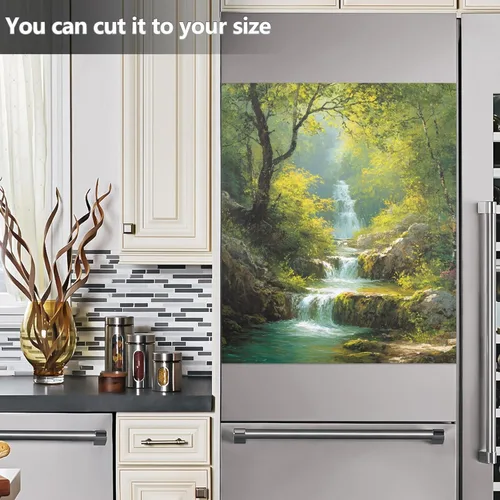 Miniatura 6 de ALAZA Spring Waterfall Forest Dishwasher Magnet Cover Magnetic Refrigerator Magnet Cover Fridge Sticker Home Kitchen Decor,23 x 26 inch