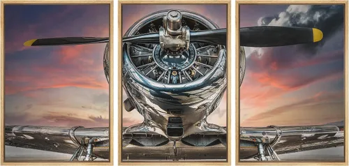 Miniatura 121 de wall26 Lienzo enmarcado para pared, juego de arte exótico tropical, océano, mar, avión, puesta de sol, transporte, fotografía, realismo, decorativo