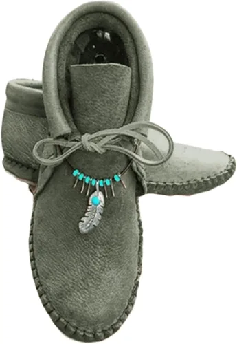 Miniatura 18 de Ladmiple Botas de tobillo para mujer, sin tacón, casual, con cremallera lateral, botas cortas vaqueras occidentales, zapatos para caminar V-Caqui