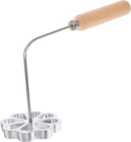 Miniatura 9 de Yardwe Moldes de roseta sueca de hierro para gofres, impresión creativa de tartas, galletas, pastelería, utensilios de cocina (patrón de flores)