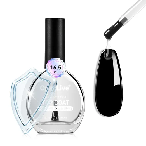 Miniatura 12 de OpenLive 2 esmaltes de uñas transparentes de capa superior brillante, esmalte de uñas regular de secado rápido, acabado de alto brillo, protección