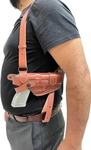 Miniatura 3 de Funda de cuero para pistola de hombro 1911 que se adapta a la mayoría de pistolas estilo 1911, Kimber-Colt-S & W-Remingto-Sig Sauer - Ruger/Pistola