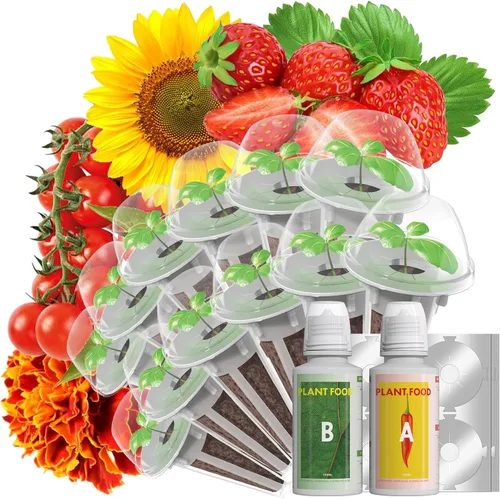 Miniatura 15 de Vainas de semillas de flores y frutas LYKOCLEAN para AeroGarden, Ahopegarden, sistema de cultivo hidropónico iDOO para interiores, 350 semillas+