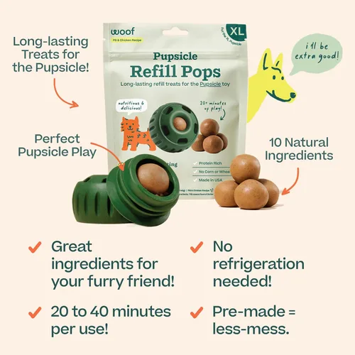 Miniatura 3 de Recargas de paleta para cachorros WOOF, deliciosas golosinas para perros de larga duración, recargas de paleta para perros pre-hechas, ingredientes
