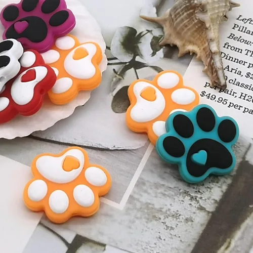 Miniatura 6 de YOKUSHI 14 cuentas focales de silicona para bolígrafos, llaveros y más, 0.98 x 1.18 pulgadas, 3D cóncavo-convexo, sin BPA, con forma de perro gato