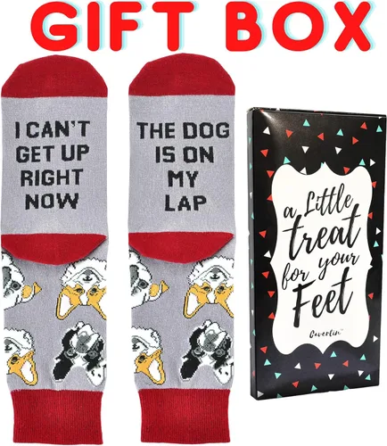 Miniatura 2 de Cavertin Calcetines novedosos para mujer con caja de regalo para amantes de los gatos, perros, mamá, libros, gato, mamá, llama, unicornio, perezoso
