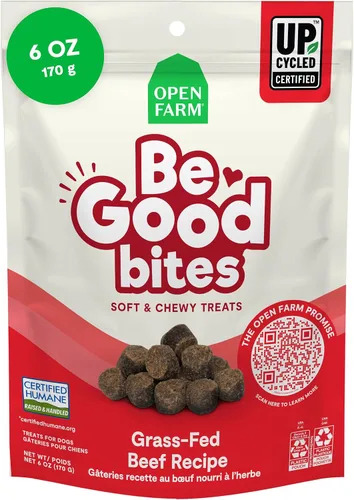 Miniatura 7 de Open Farm, Be Good Bites, golosinas suaves para entrenamiento de perros, pequeñas y masticables, hechas con ingredientes de origen ético