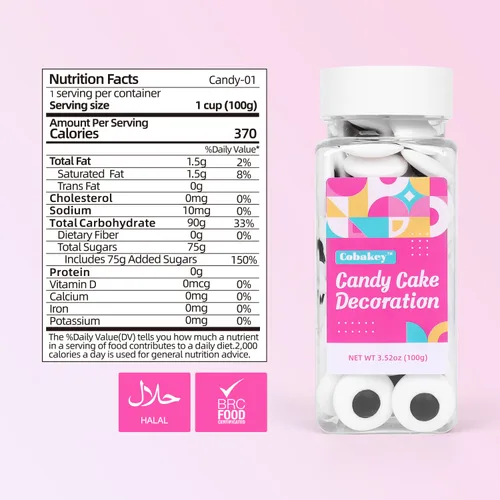 Miniatura 2 de Chispas de Ojos para Decoraciones de Pasteles, Ojos de Caramelo Grandes Comestibles para Cobertura de Cupcakes, Helado, Dulces, Galletas 3.5oz